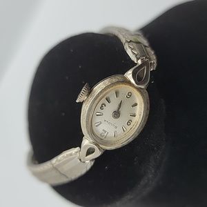 Bulova 10k white gold watch
